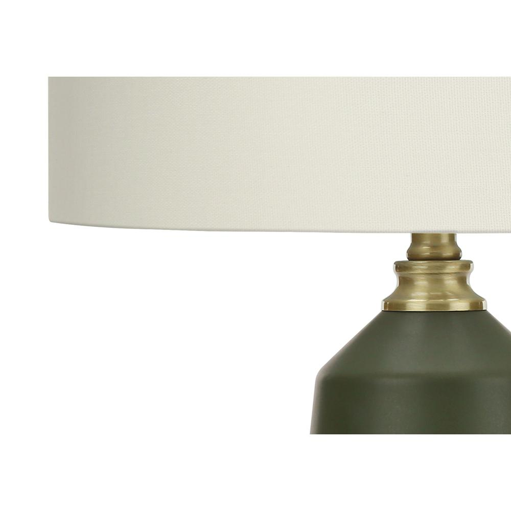 Lighting, 26"H, Table Lamp, Green Ceramic, Ivory / Cream Shade, Contemporary