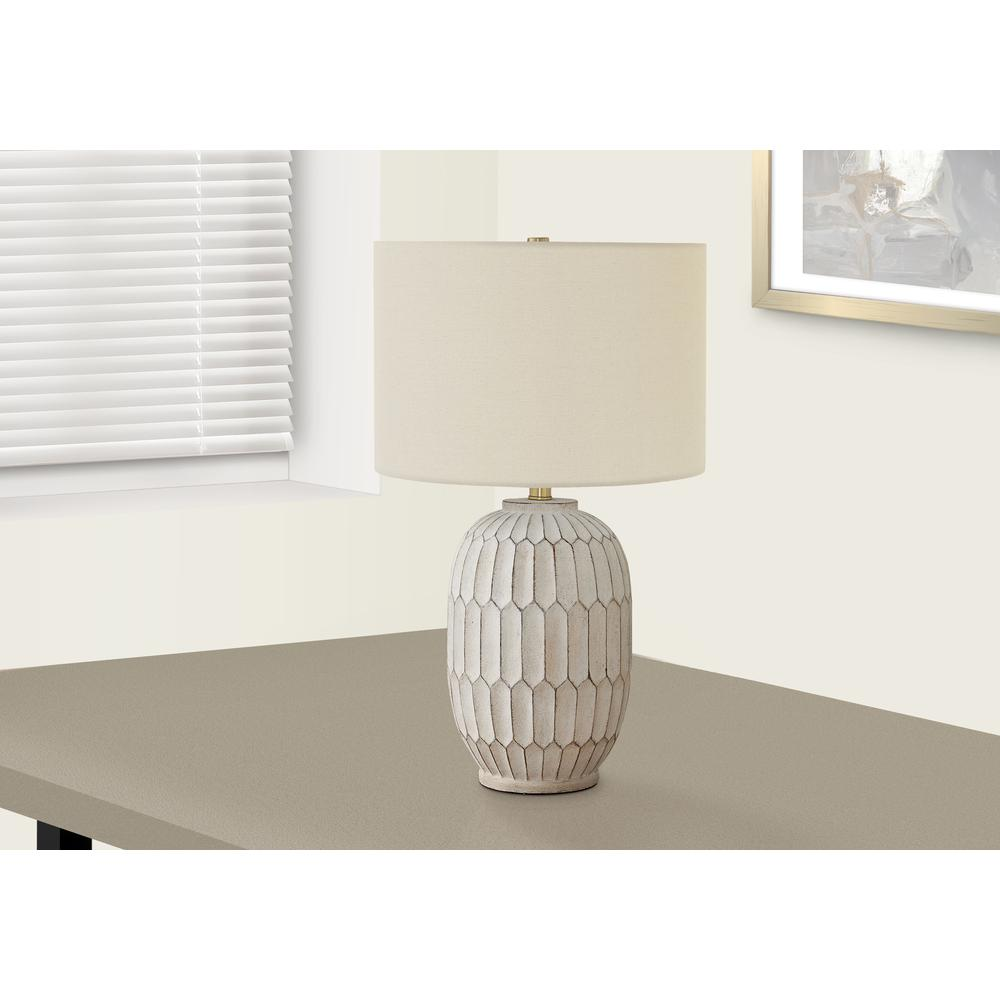 Lighting, 24"H, Table Lamp, Cream Resin, Ivory / Cream Shade, Transitional