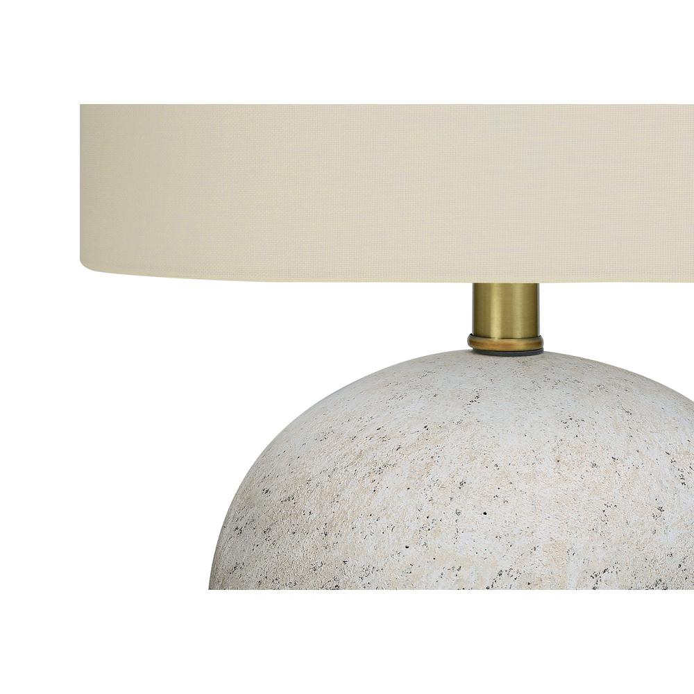 Lighting, 20"H, Table Lamp, Grey Concrete, Ivory / Cream Shade, Contemporary