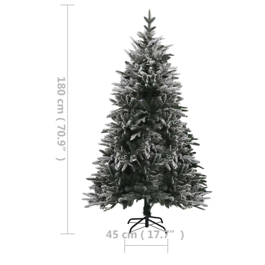 Artificial Pre-lit Christmas Tree with Flocked Snow 70.9" PVC&PE