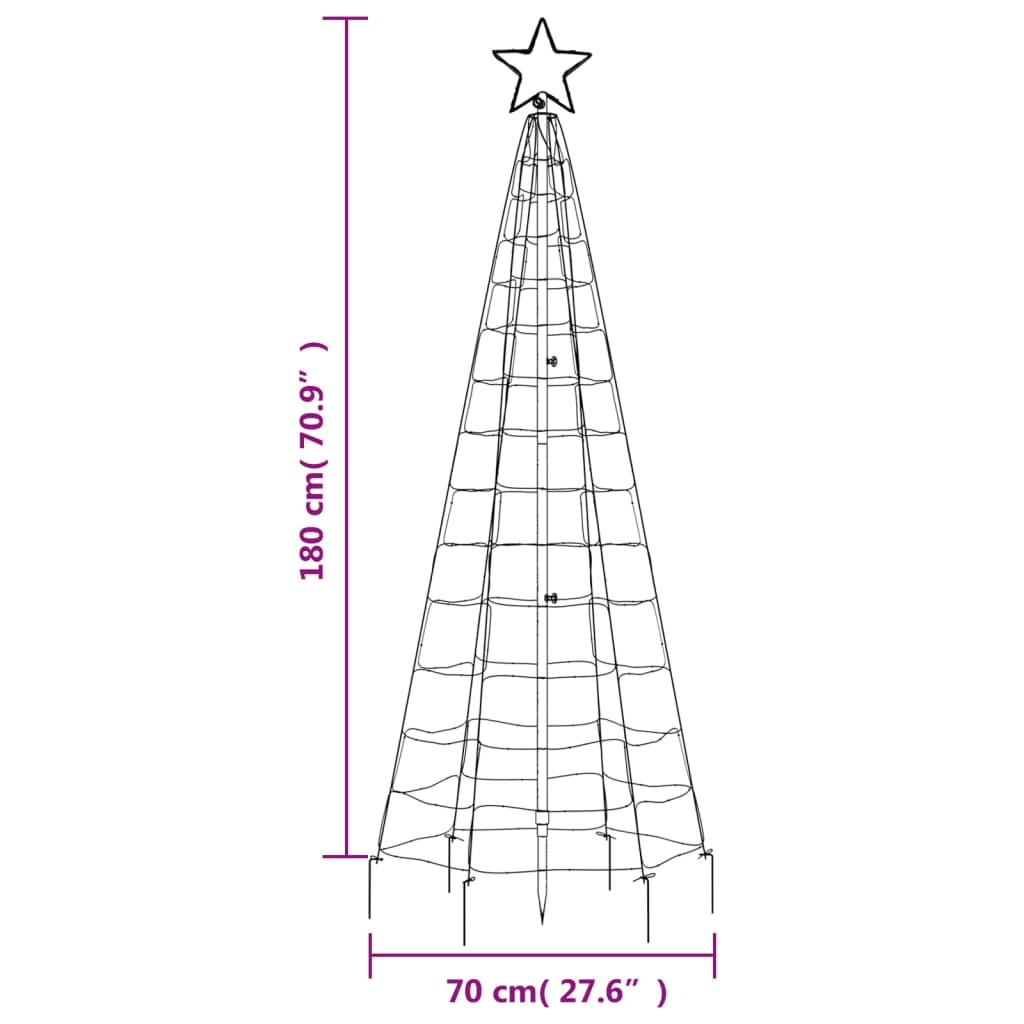 Christmas Tree Light with Spikes 220 LEDs Colorful 70.9"