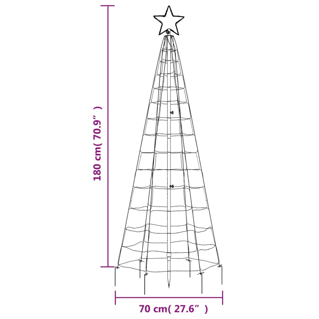 Christmas Tree Light with Spikes 220 LEDs Warm White 70.9"