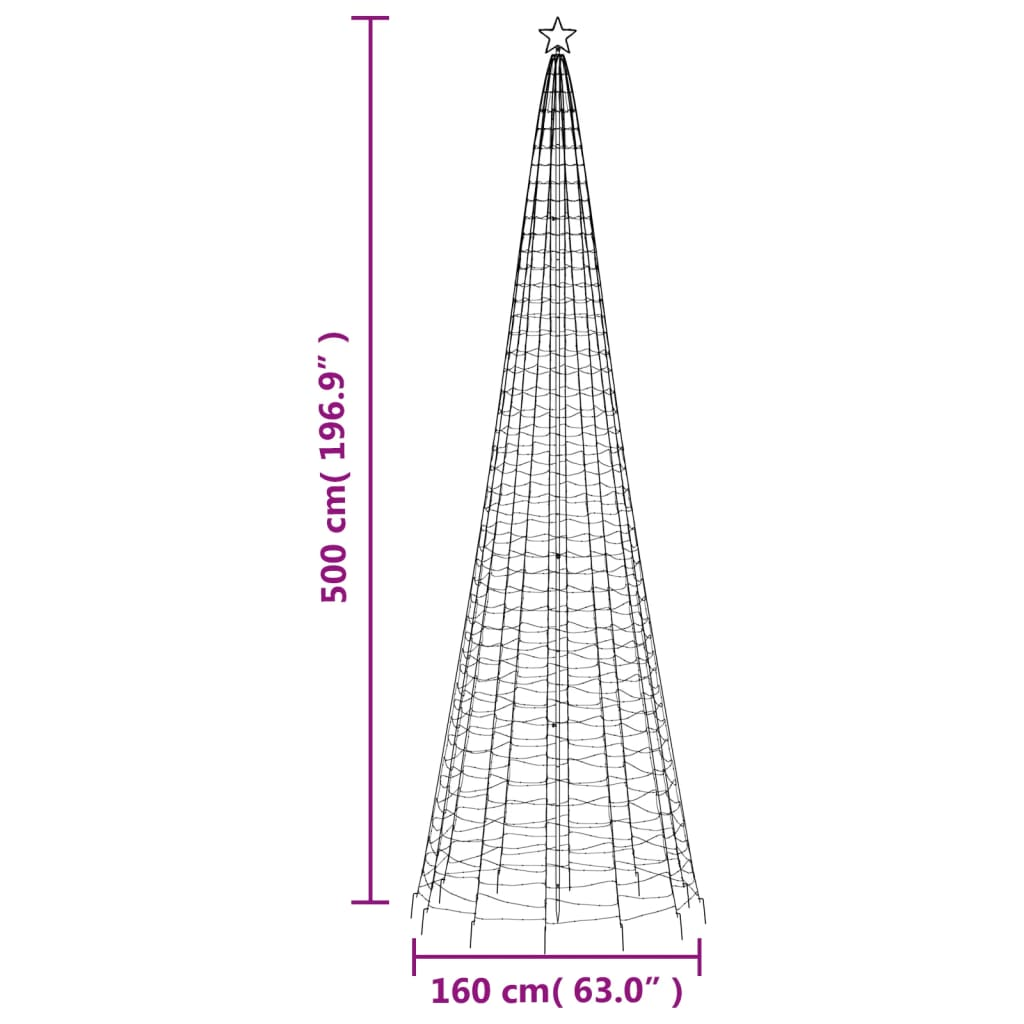 Christmas Tree Light with Spikes 1554 LEDs Blue 196.9"