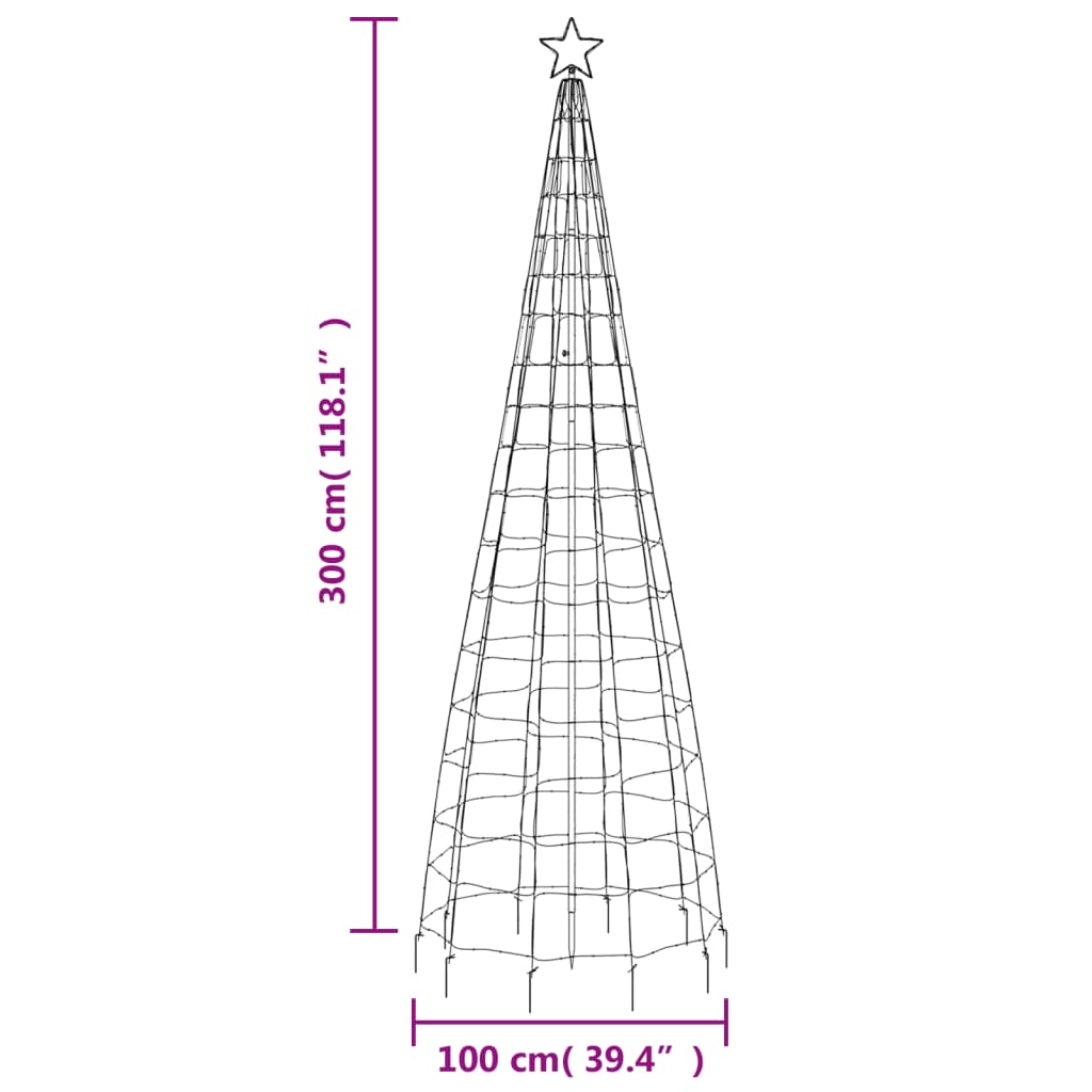 Christmas Tree Light with Spikes 570 LEDs Warm White 118.1"