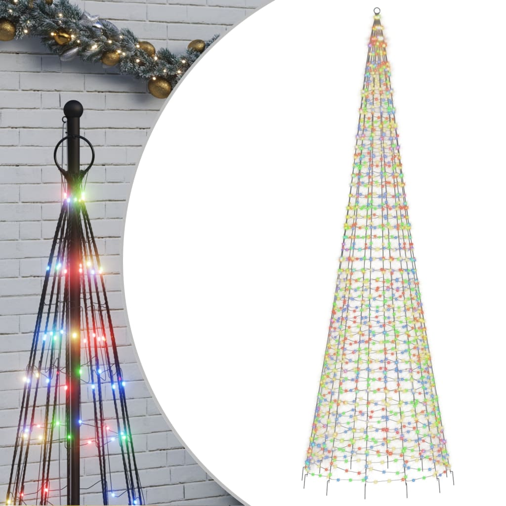 vidaXL Christmas Tree Light Cone 1554 LEDs Colorful 196.9"