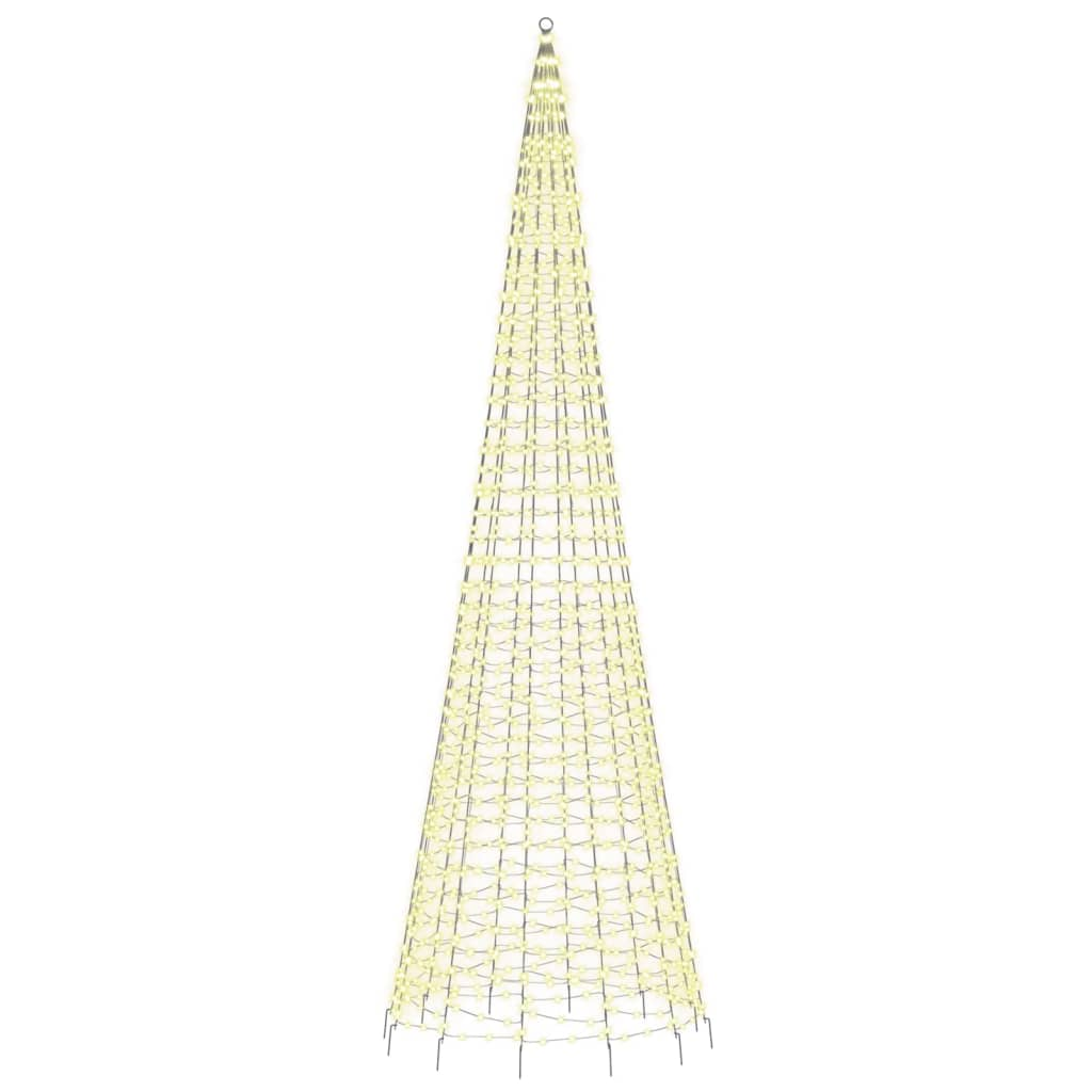 Christmas Tree Light on Flagpole 1534 LEDs Warm White 196.9"