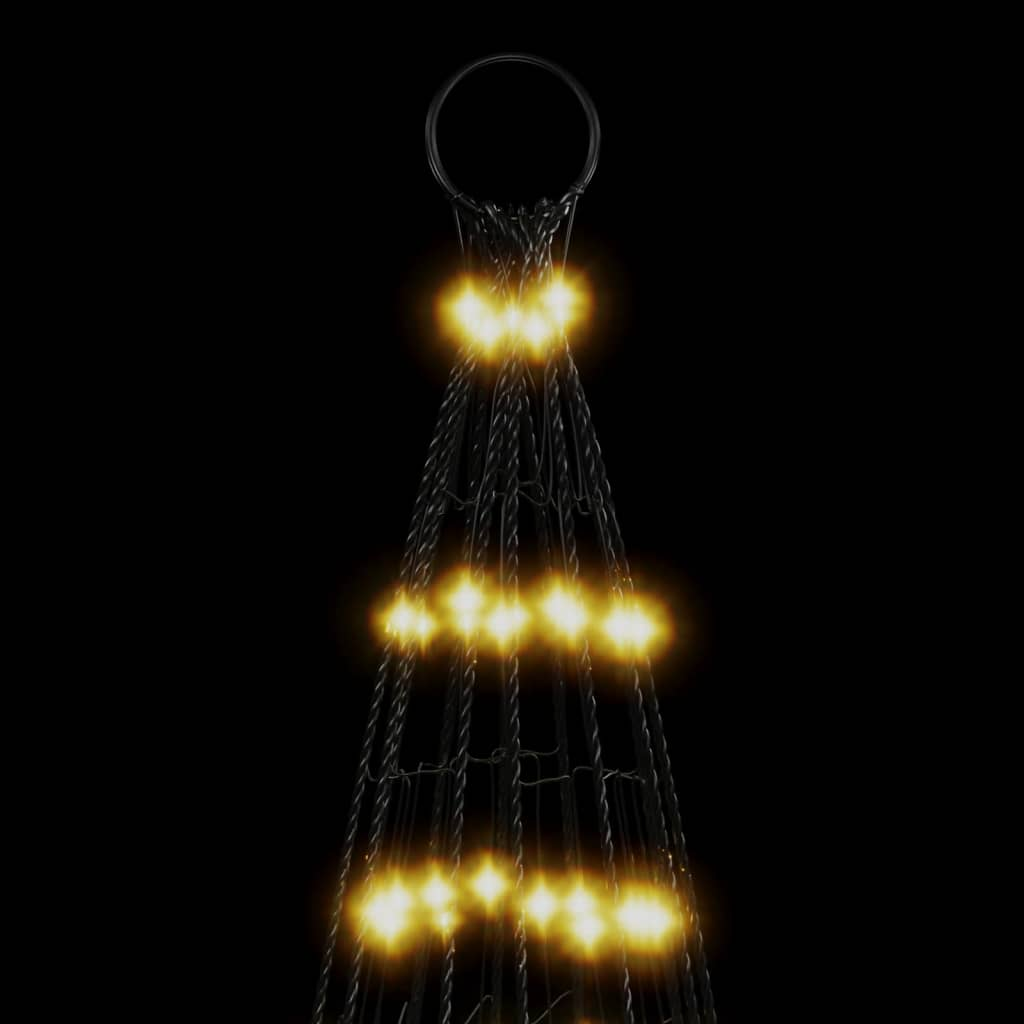 Christmas Tree Light on Flagpole 1534 LEDs Warm White 196.9"