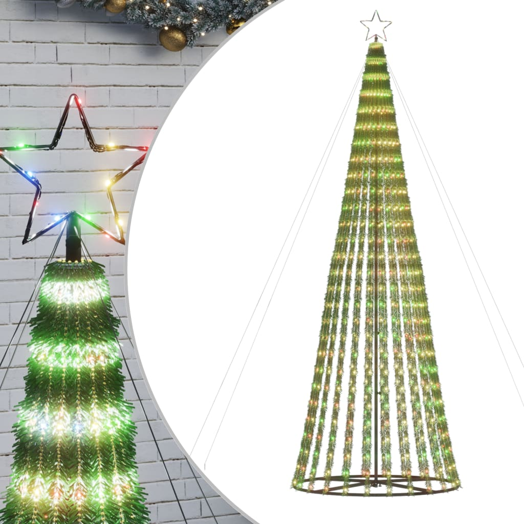 vidaXL Christmas Tree Light Cone 1544 LEDs Colorful 196.9"