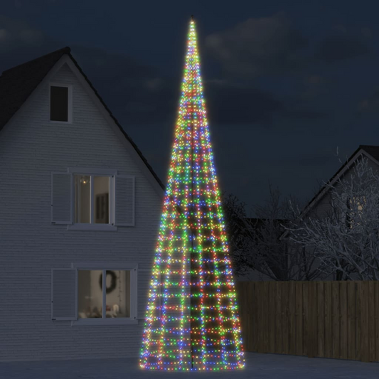 Christmas Tree Light on Flagpole 3000 LEDs Colorful 315"