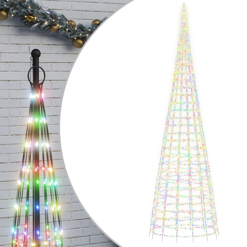 Christmas Tree Light on Flagpole 3000 LEDs Colorful 315"