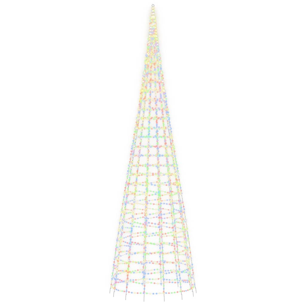 Christmas Tree Light on Flagpole 3000 LEDs Colorful 315"