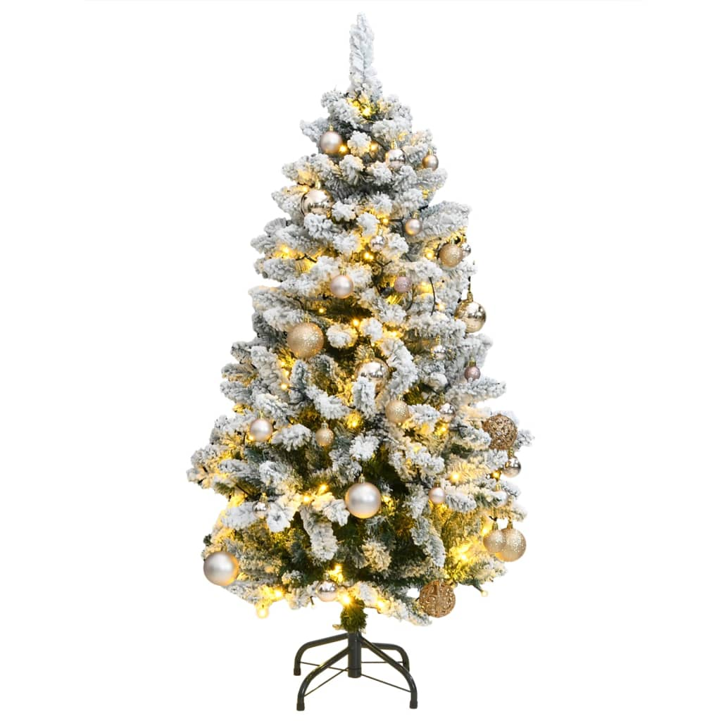 Artificial Hinged Christmas Tree 150 LEDs & Ball Set 59.1"