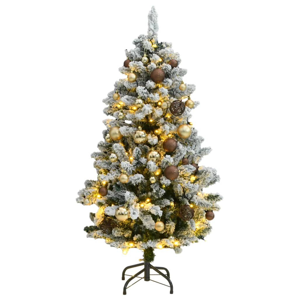 Artificial Hinged Christmas Tree 150 LEDs & Ball Set 59.1"