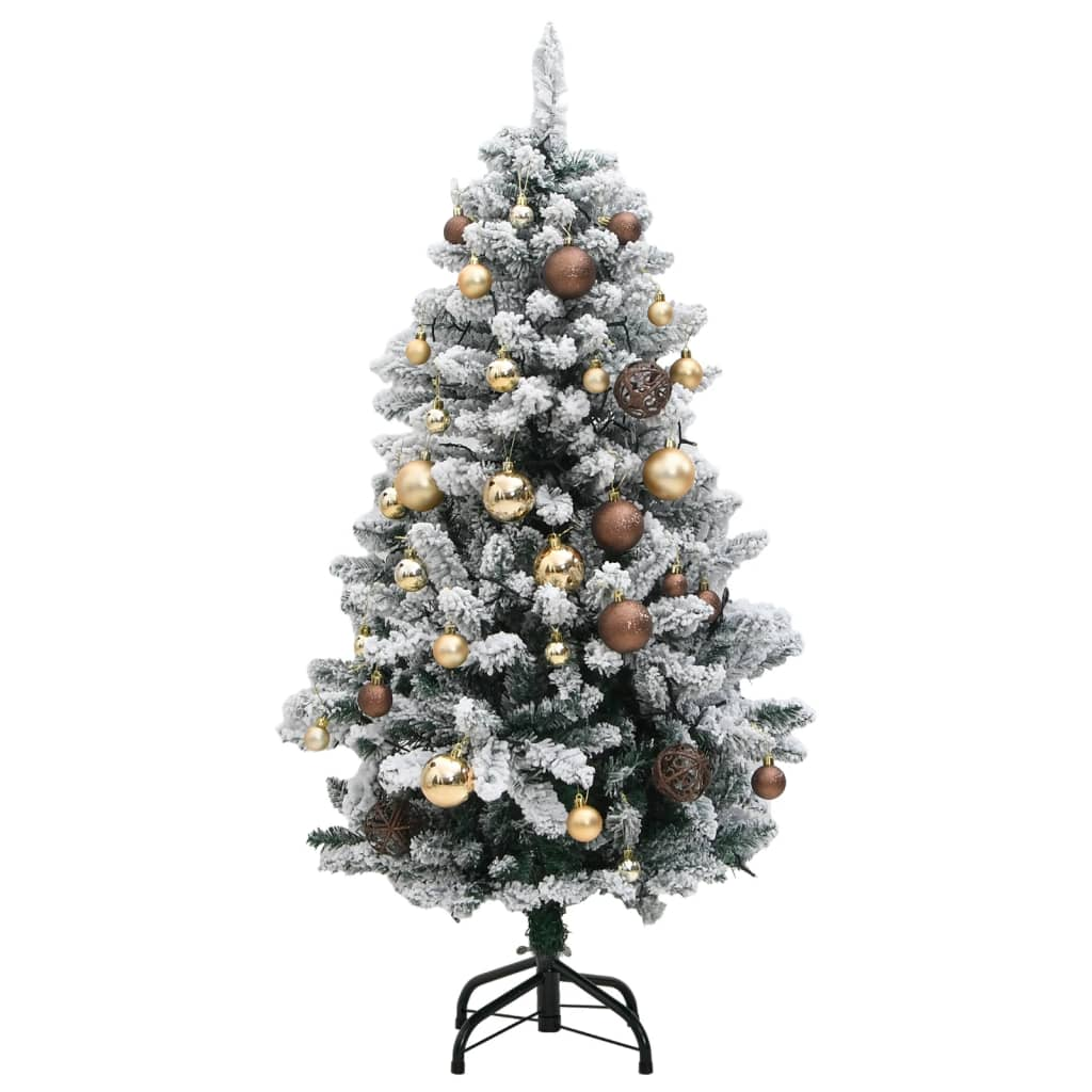 Artificial Hinged Christmas Tree 150 LEDs & Ball Set 59.1"