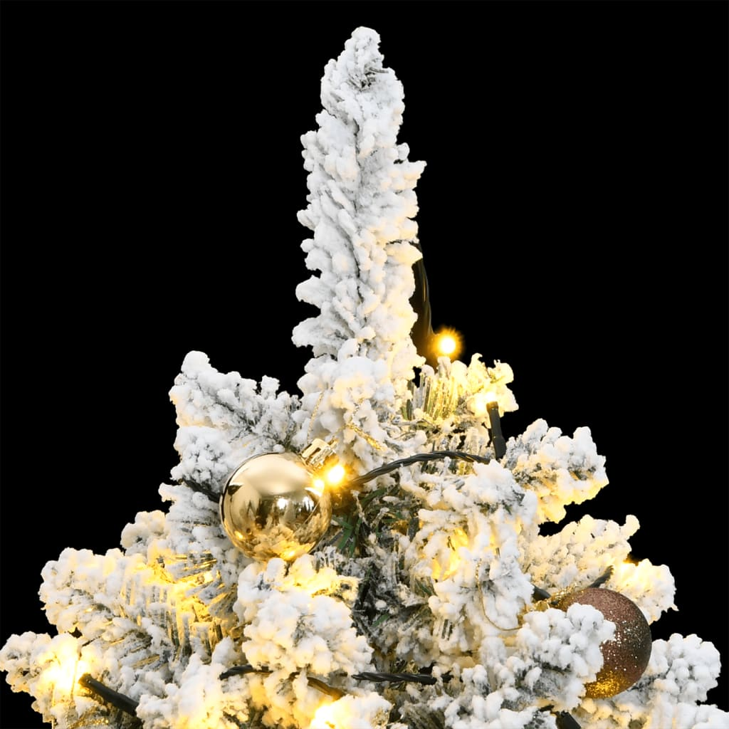 vidaXL Artificial Hinged Christmas Tree 150 LEDs & Ball Set 47.2"