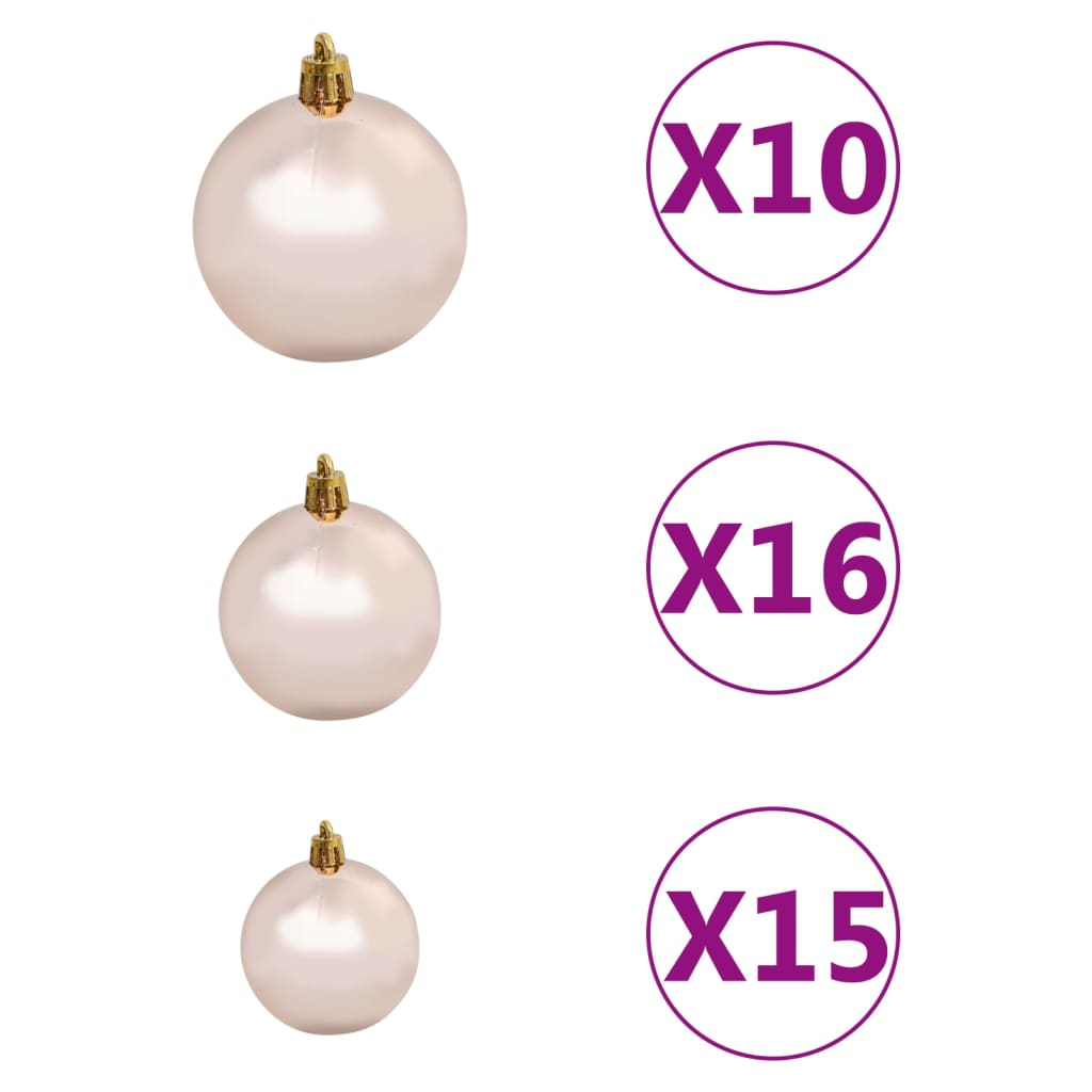 vidaXL Artificial Hinged Christmas Tree 300 LEDs & Ball Set 70.9"