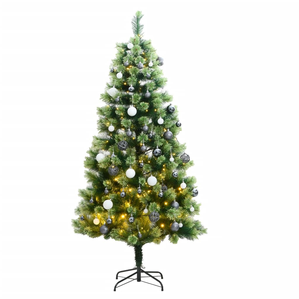 Artificial Hinged Christmas Tree 300 LEDs & Ball Set 70.9"