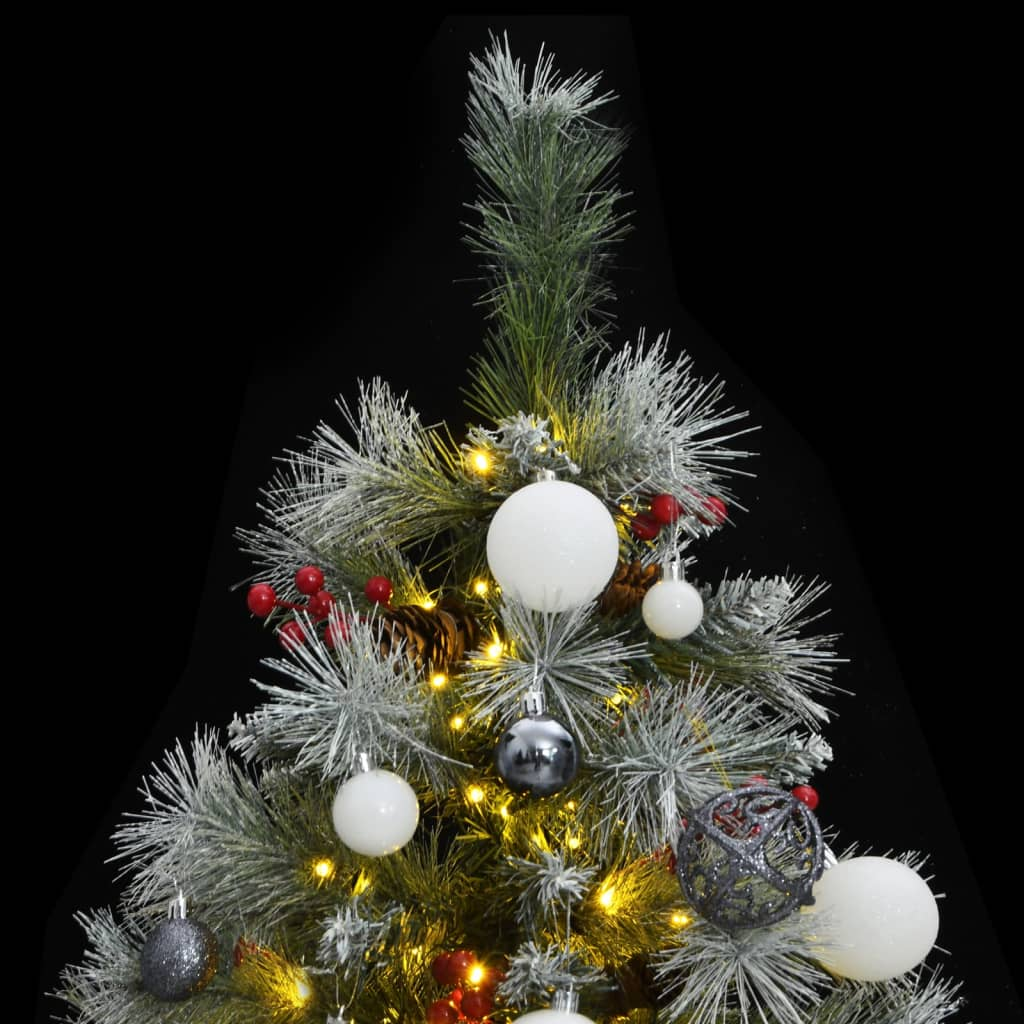 vidaXL Artificial Hinged Christmas Tree 300 LEDs & Ball Set 70.9"