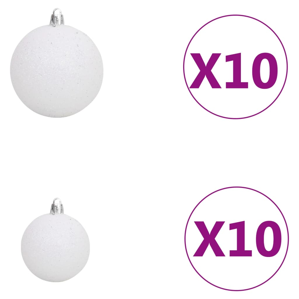 vidaXL Artificial Hinged Christmas Tree 300 LEDs & Ball Set 70.9"