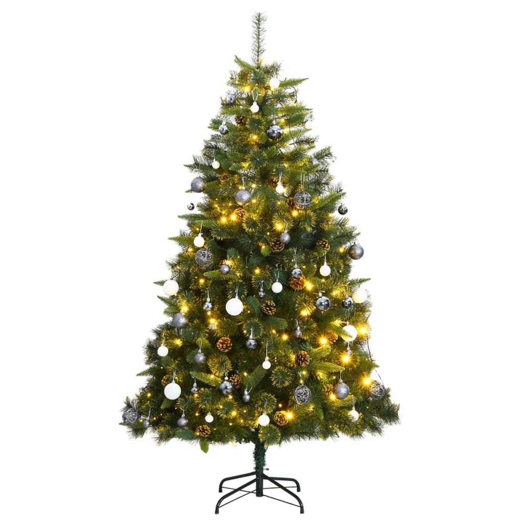 Artificial Hinged Christmas Tree 300 LEDs & Ball Set 70.9"