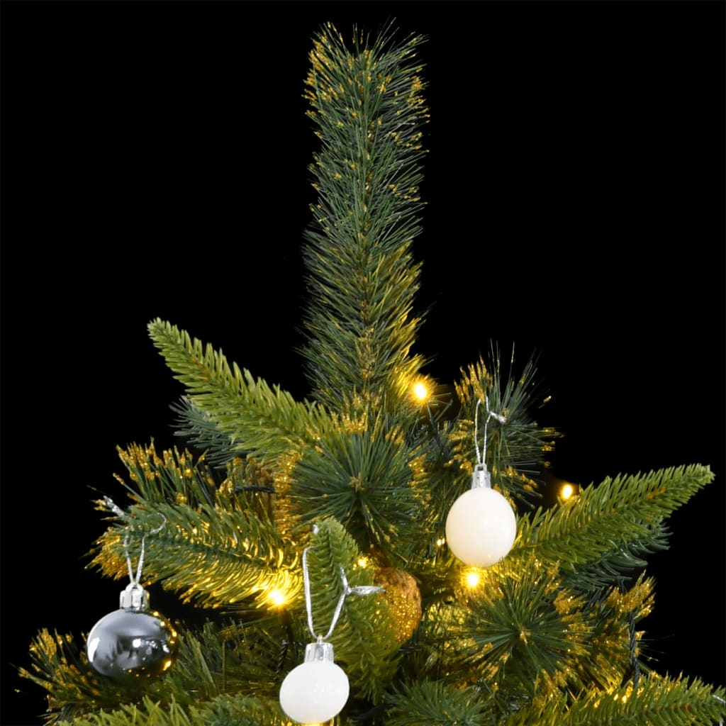 Artificial Hinged Christmas Tree 300 LEDs & Ball Set 70.9"