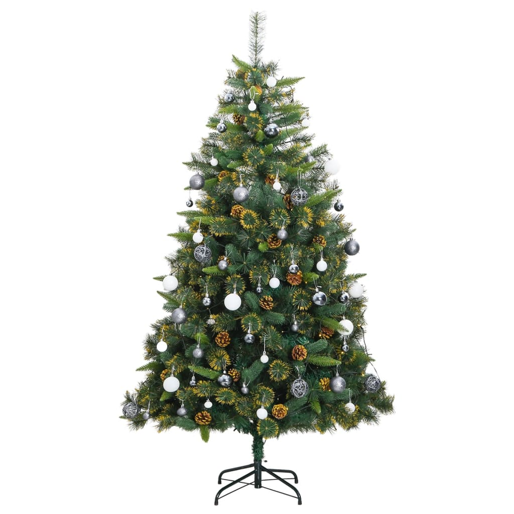 Artificial Hinged Christmas Tree 300 LEDs & Ball Set 70.9"