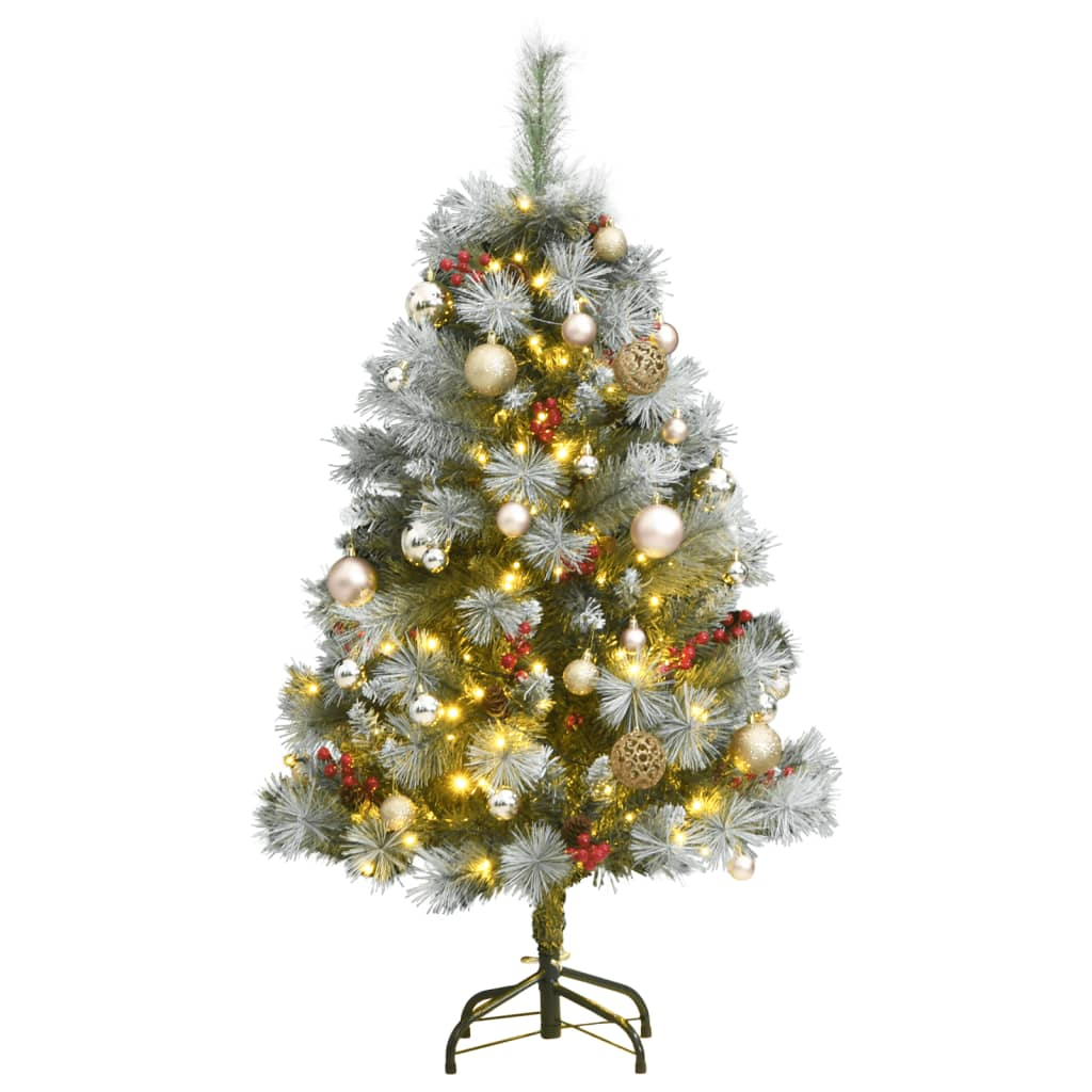 Artificial Hinged Christmas Tree 150 LEDs & Ball Set 59.1"