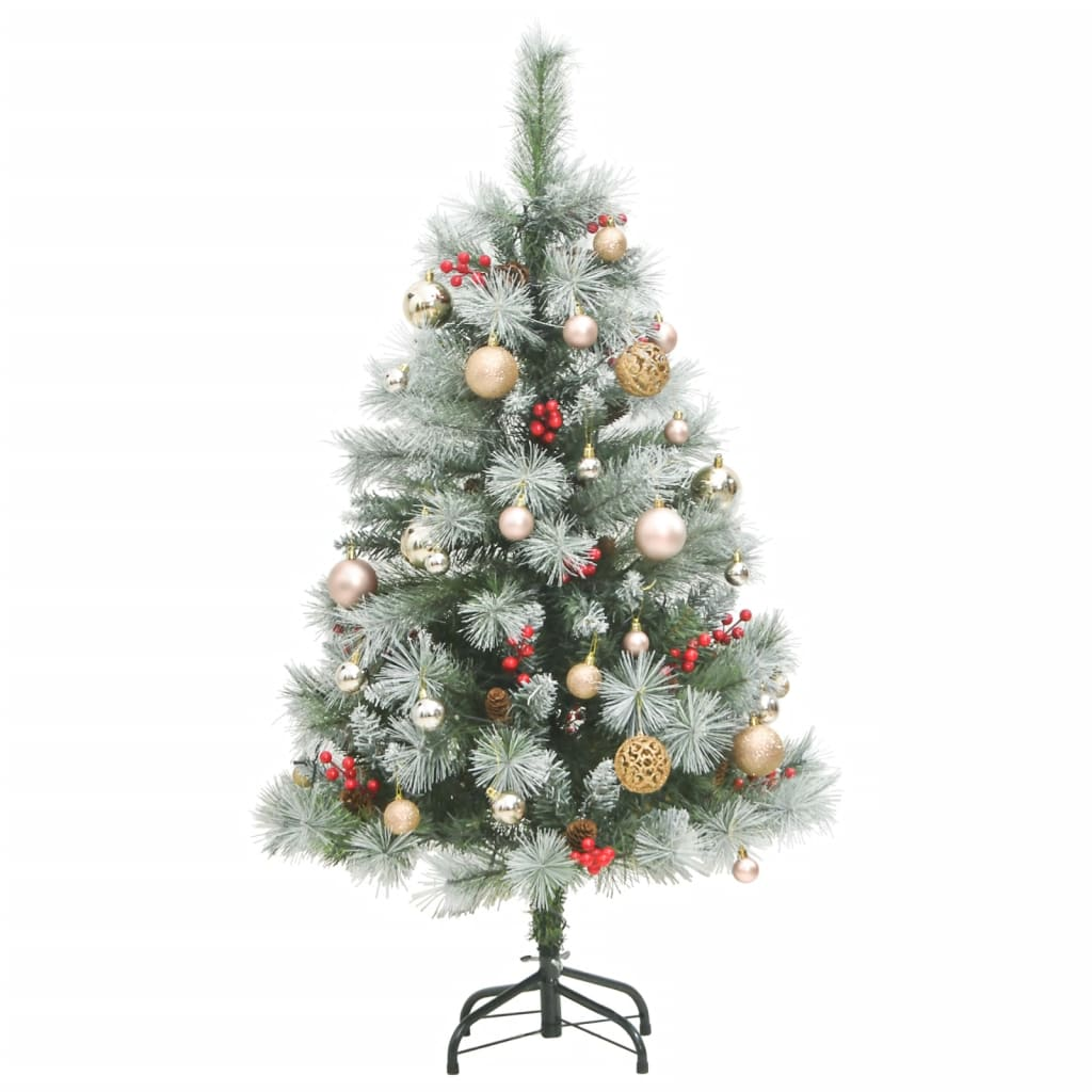 Artificial Hinged Christmas Tree 150 LEDs & Ball Set 59.1"