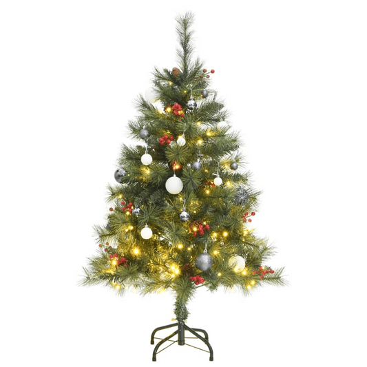 Artificial Hinged Christmas Tree 150 LEDs & Ball Set 47.2"