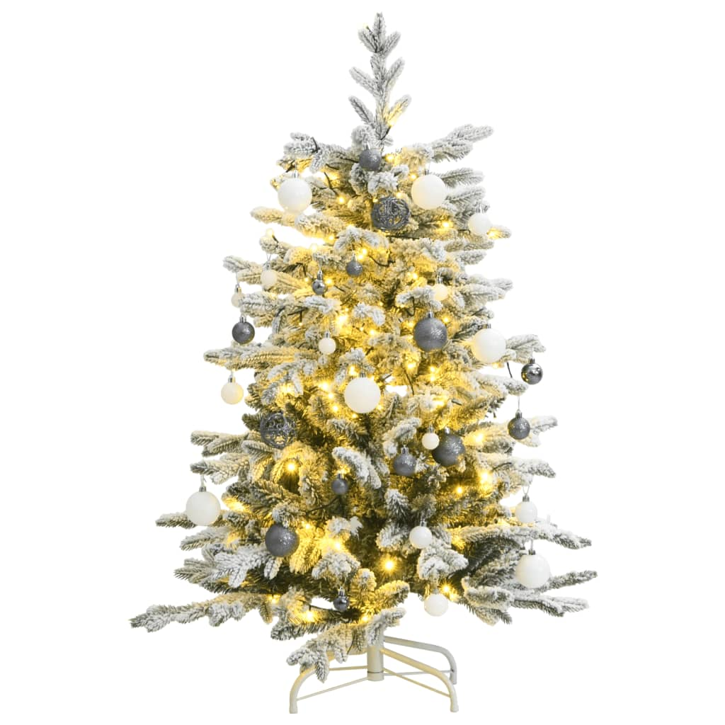 Artificial Hinged Christmas Tree 150 LEDs & Ball Set 59.1"