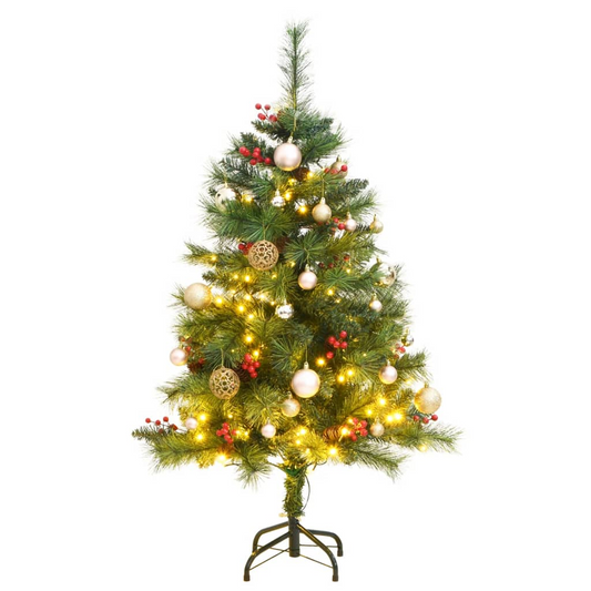 Artificial Hinged Christmas Tree 150 LEDs & Ball Set 59.1"