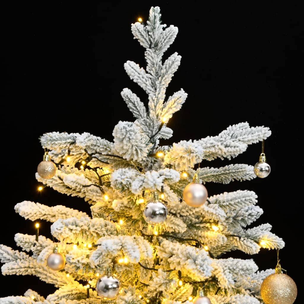 Artificial Hinged Christmas Tree 150 LEDs & Ball Set 59.1"