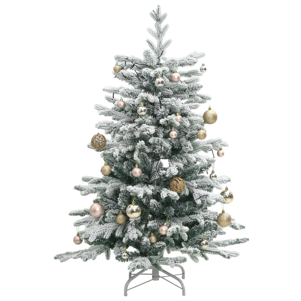 Artificial Hinged Christmas Tree 150 LEDs & Ball Set 59.1"