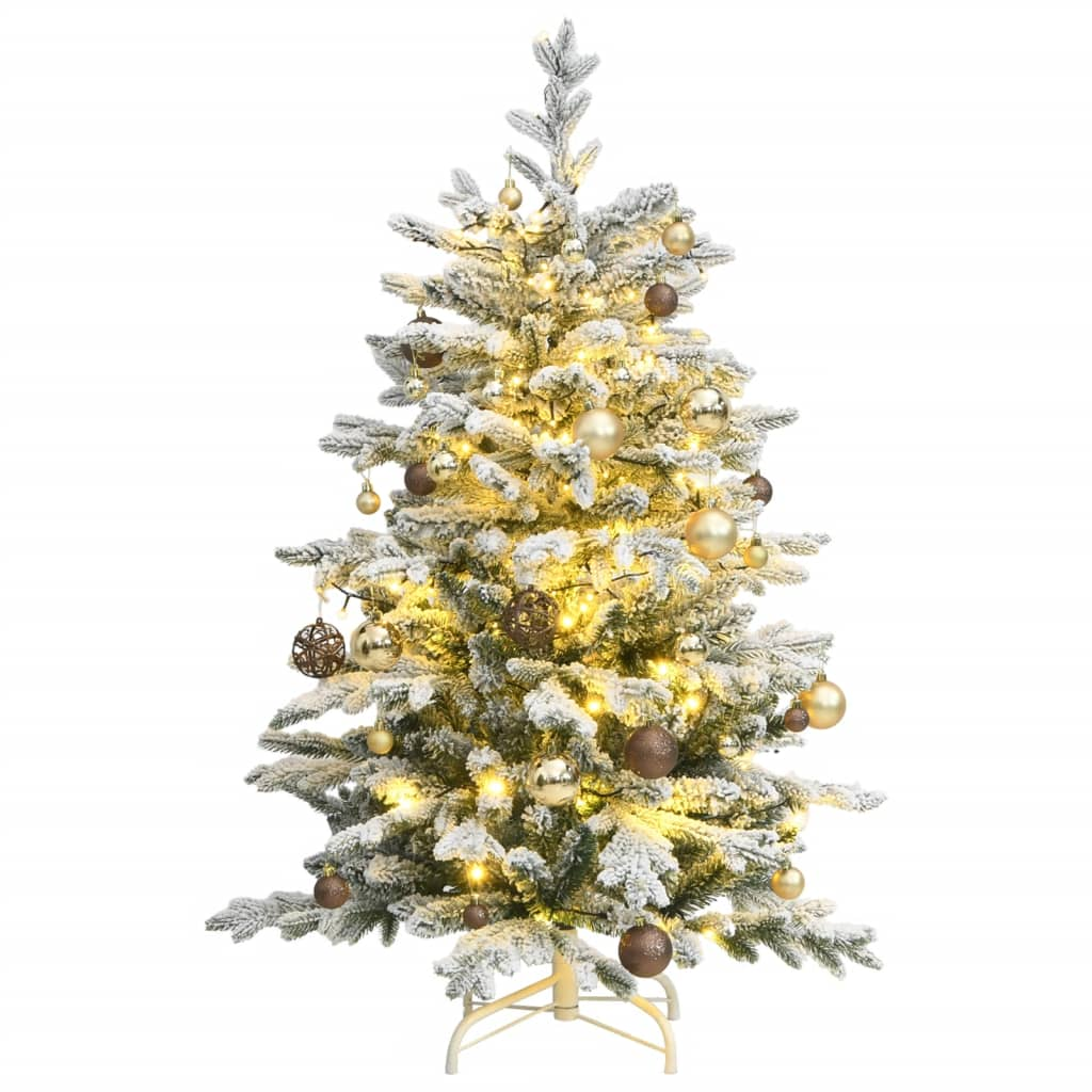 Artificial Hinged Christmas Tree 150 LEDs & Ball Set 59.1"