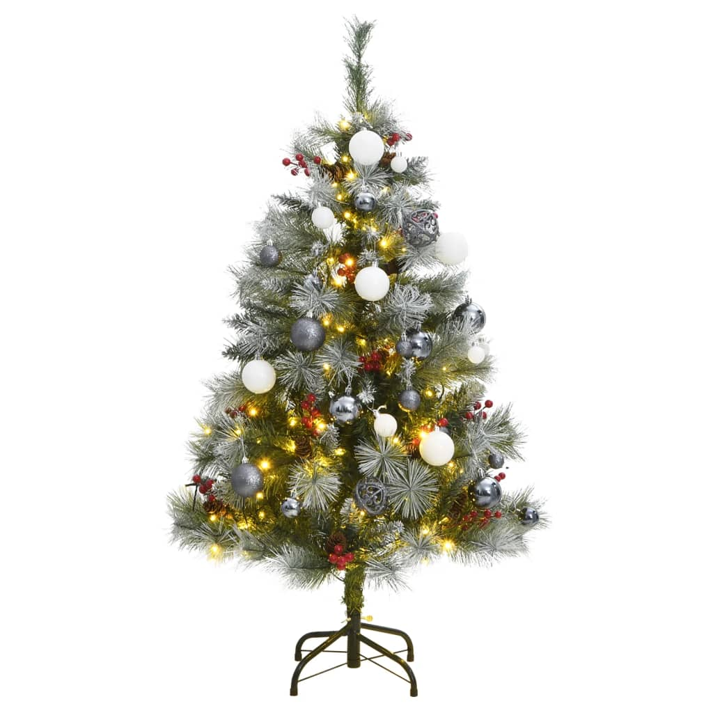 Artificial Hinged Christmas Tree 150 LEDs & Ball Set 59.1"