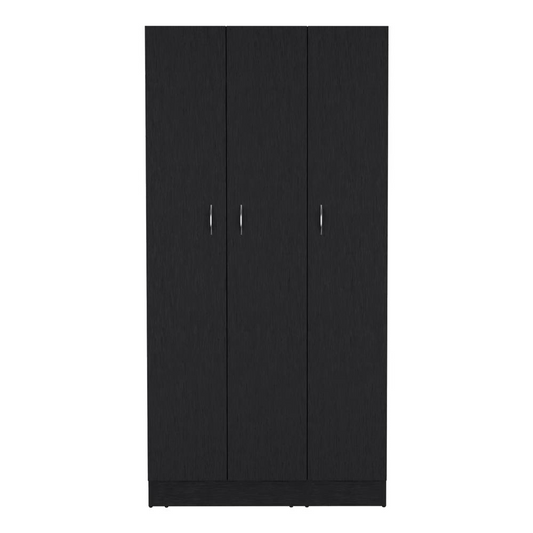 Westbury Wardrobe Armoire with 3-Doors and 2-Inner Drawers, Black