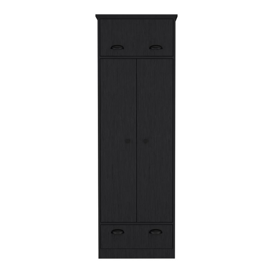 Tifton Armoire with Hinged Drawer, 2-Doors and 1-Drawer, Black