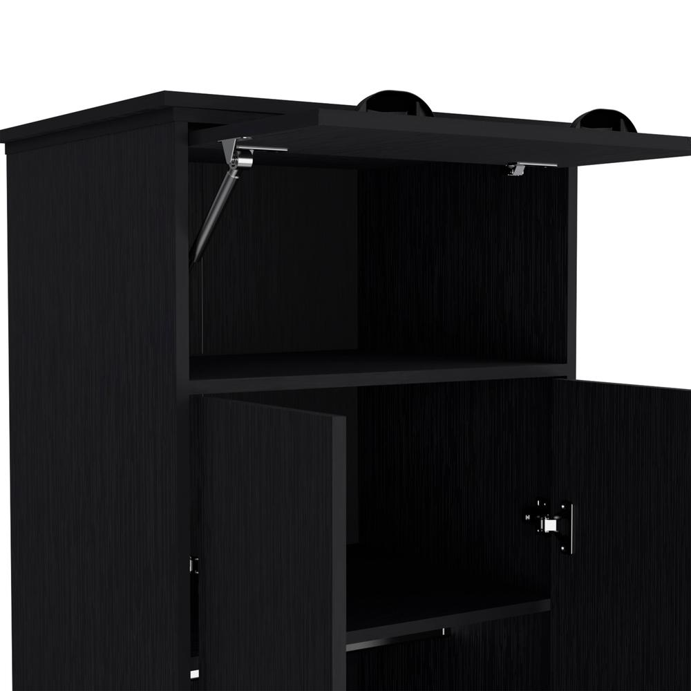 Tifton Armoire with Hinged Drawer, 2-Doors and 1-Drawer, Black