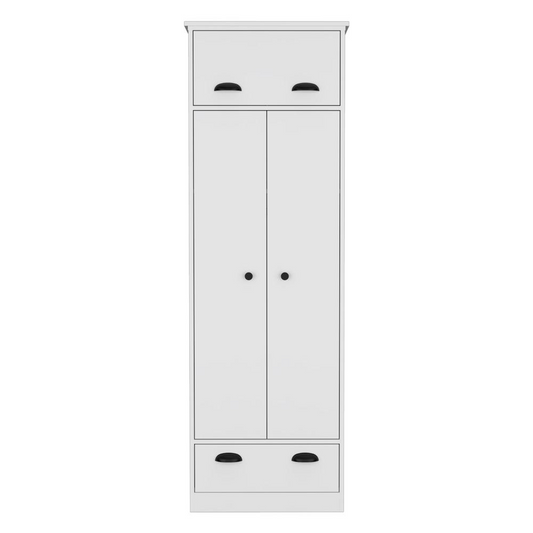 Tifton Armoire with Hinged Drawer, 2-Doors and 1-Drawer, White