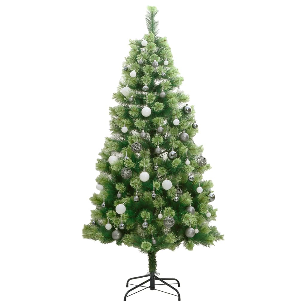 Artificial Hinged Christmas Tree 300 LEDs & Ball Set 82.7"