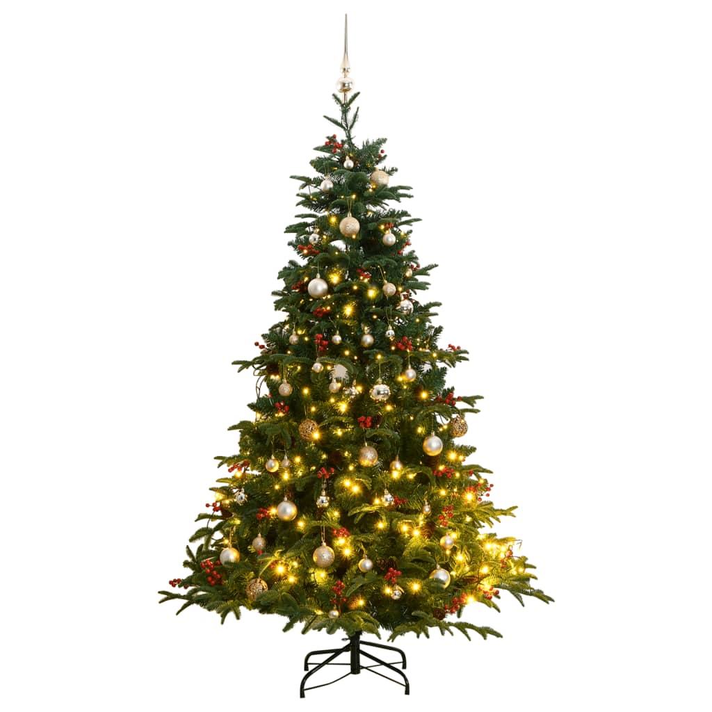 Artificial Hinged Christmas Tree 300 LEDs & Ball Set 82.7"