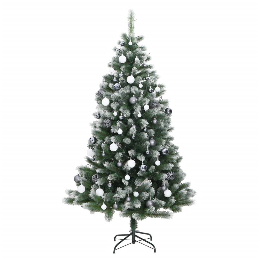 Artificial Hinged Christmas Tree 300 LEDs & Ball Set 82.7"