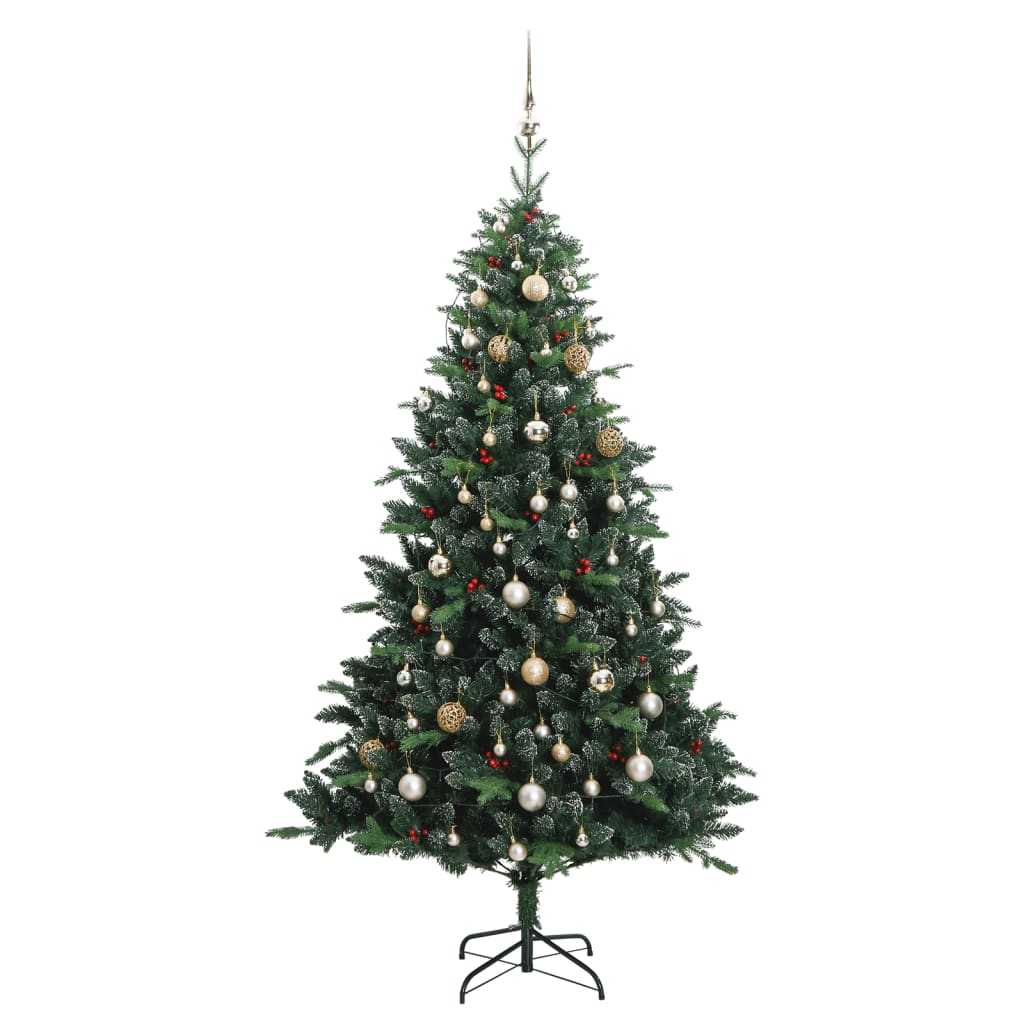 Artificial Hinged Christmas Tree 300 LEDs & Ball Set 70.9"