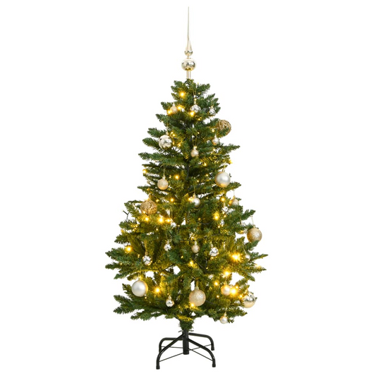 Artificial Hinged Christmas Tree 150 LEDs & Ball Set 59.1"