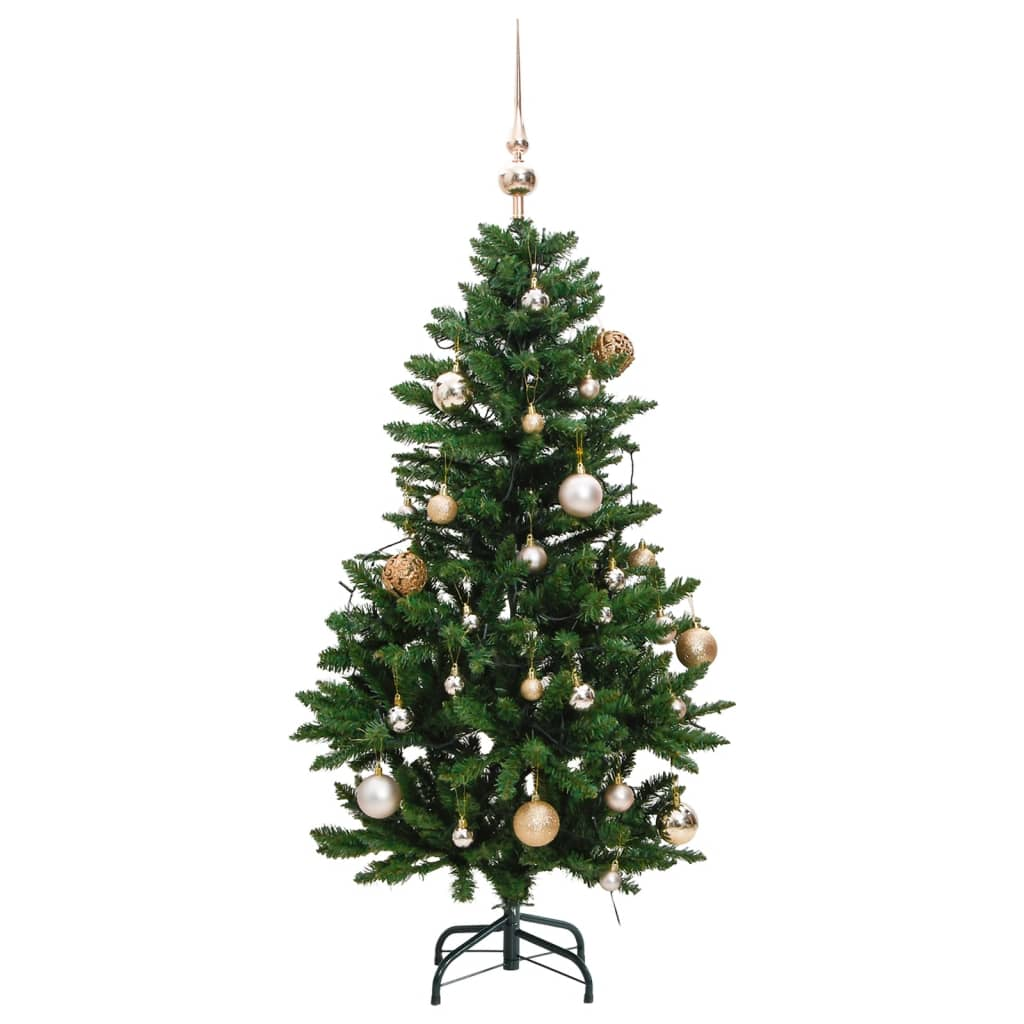 Artificial Hinged Christmas Tree 150 LEDs & Ball Set 47.2"