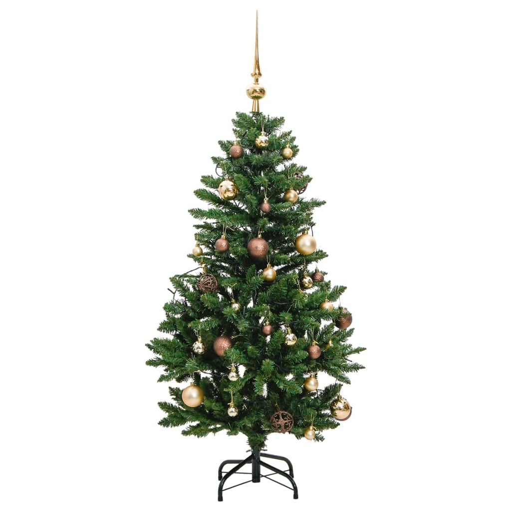 Artificial Hinged Christmas Tree 150 LEDs & Ball Set 59.1"