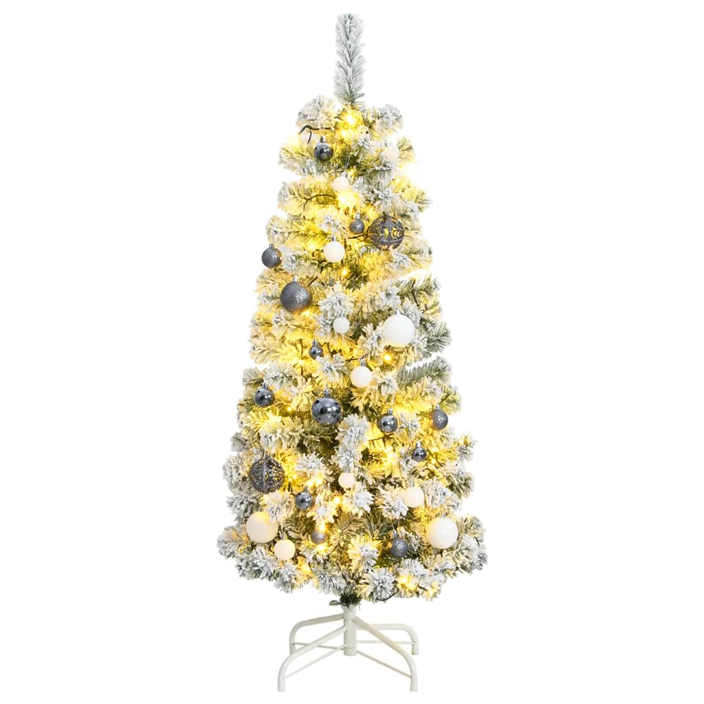 Artificial Hinged Christmas Tree 150 LEDs & Ball Set 59.1"