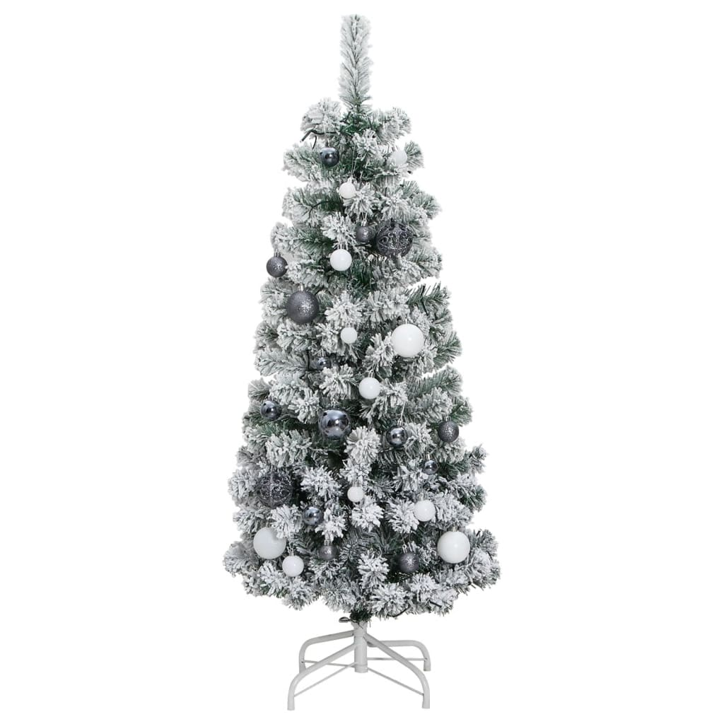 Artificial Hinged Christmas Tree 150 LEDs & Ball Set 59.1"