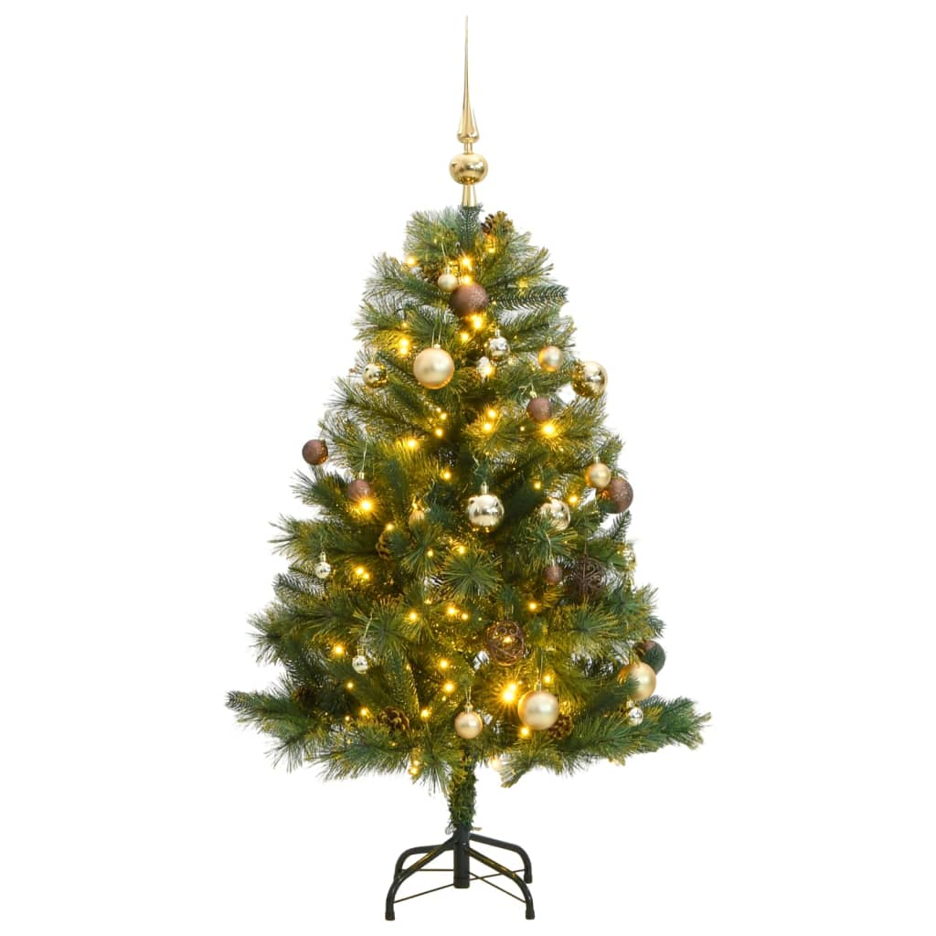 Artificial Hinged Christmas Tree 150 LEDs & Ball Set 59.1"