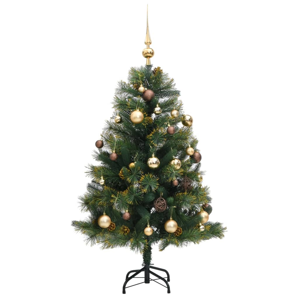 Artificial Hinged Christmas Tree 150 LEDs & Ball Set 59.1"